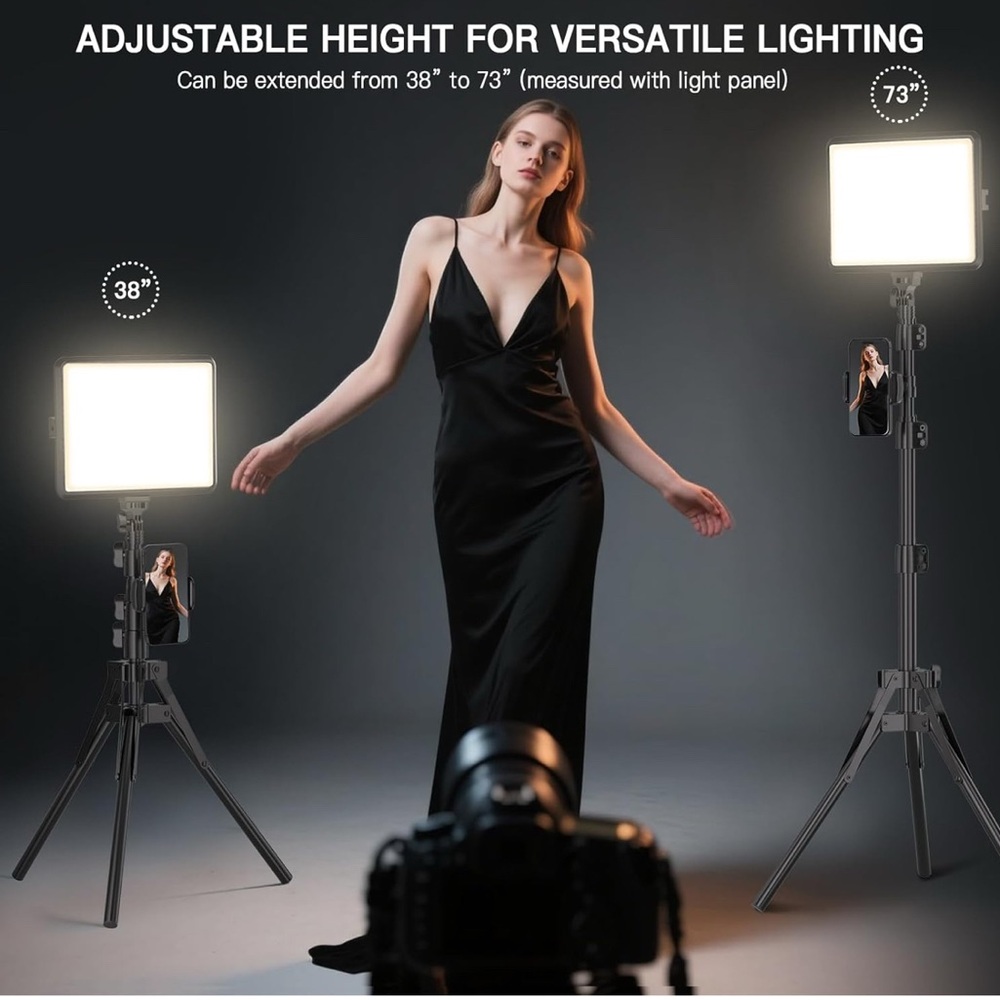 Adjustable LED Studio Lights with Tripod - Picture 3 of 5